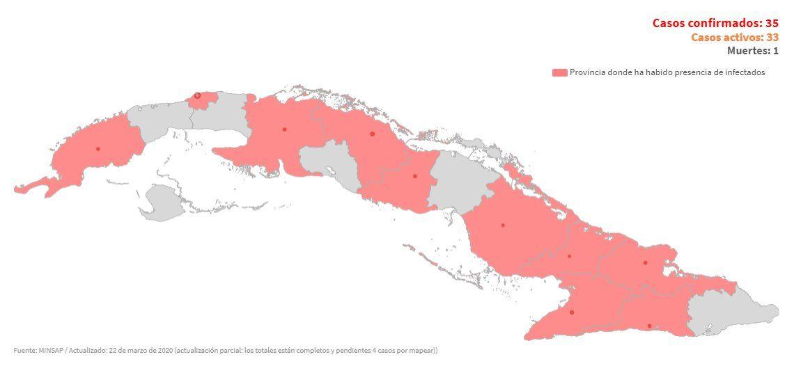 Distribución de casos por provincias. Mapa creado por Proyecto Inventario. https://proyectoinventario.org/