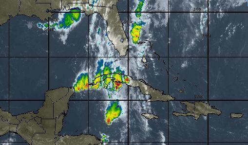 Imágen satelital del paso de la tormenta Alberto por Cuba. Foto: Tomada del Instituto de Meteorología.