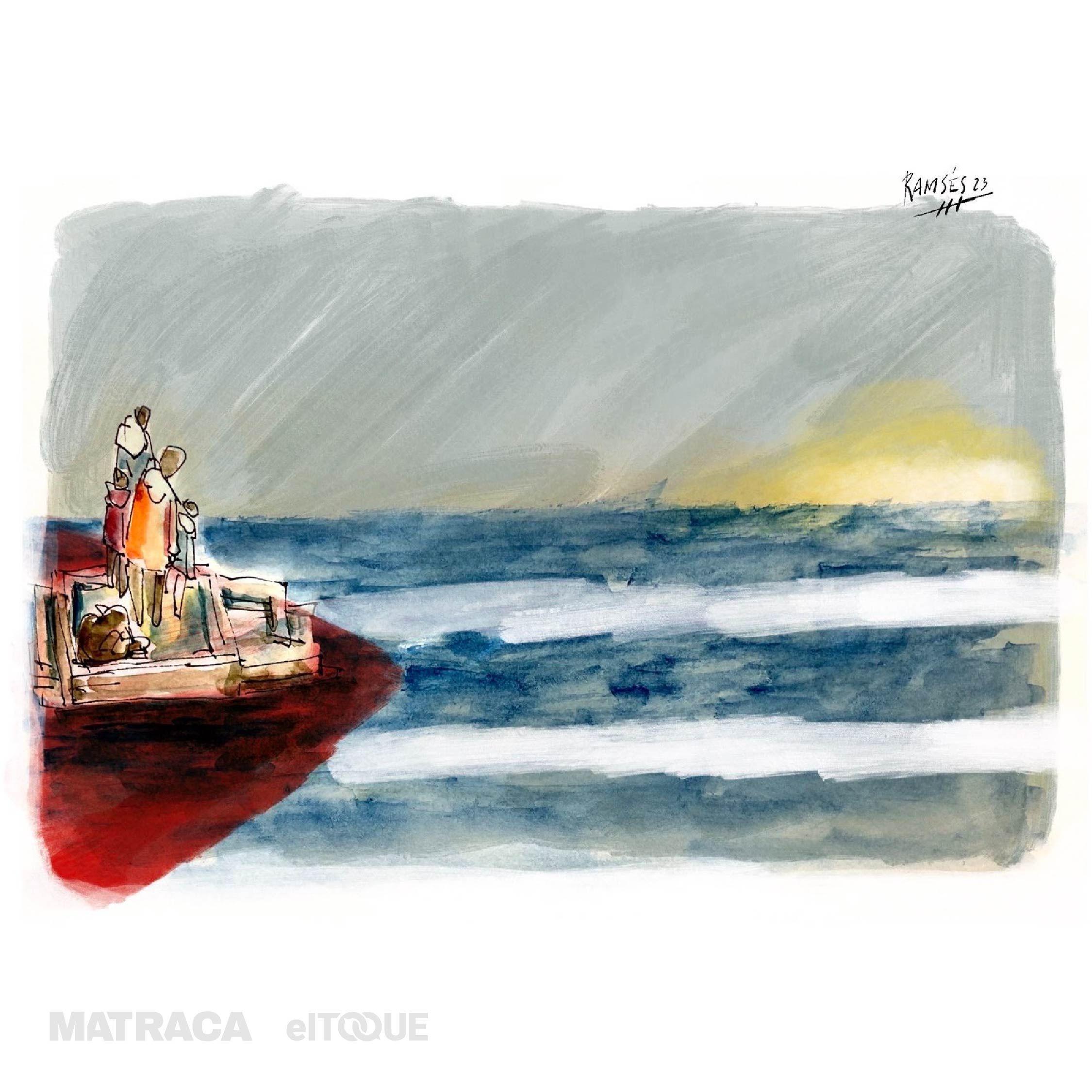 ilustración migrantes Cuba