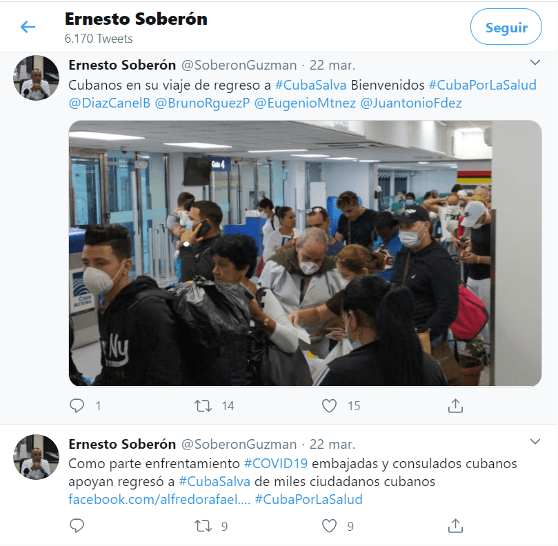 Cuenta oficial en Twitter de Director General de Asuntos Consulares y Cubanos Residentes en el Exterior (DACCRE) de @CubaMINREX