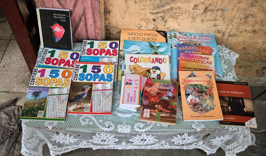 Libros infantiles del pequeño puesto de venta de Felicia en La Habana. Foto: Natalia Favre.