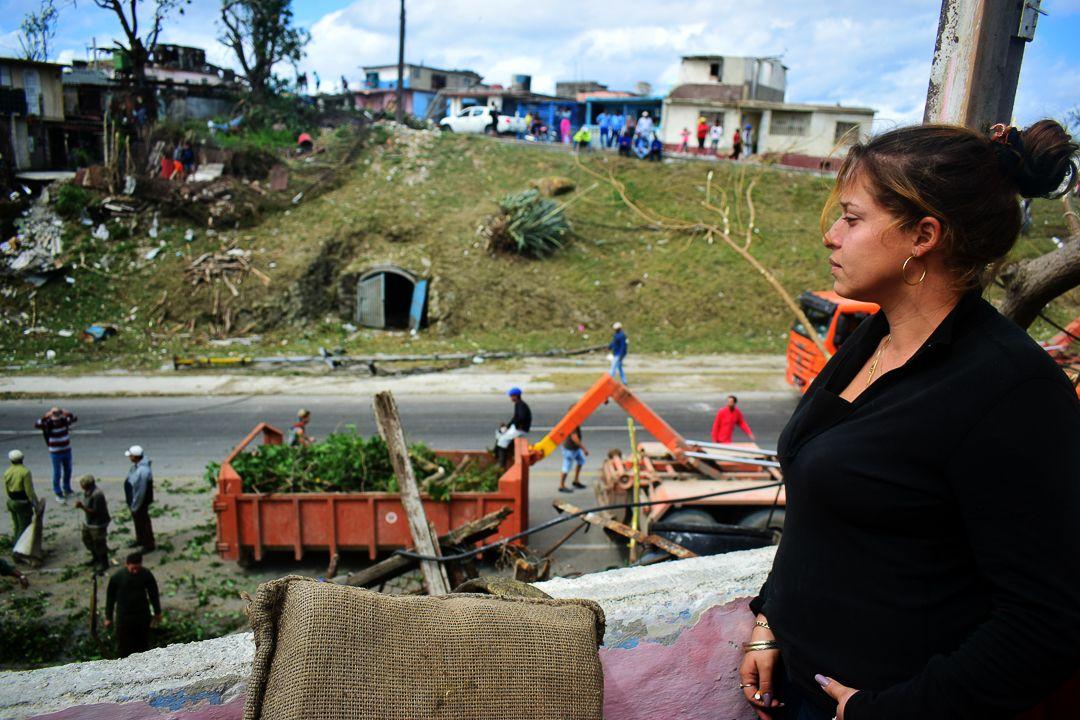 Roselín Vejo, afectada por el tornado en el reparto La Unión. Foto: Marcos Paz.