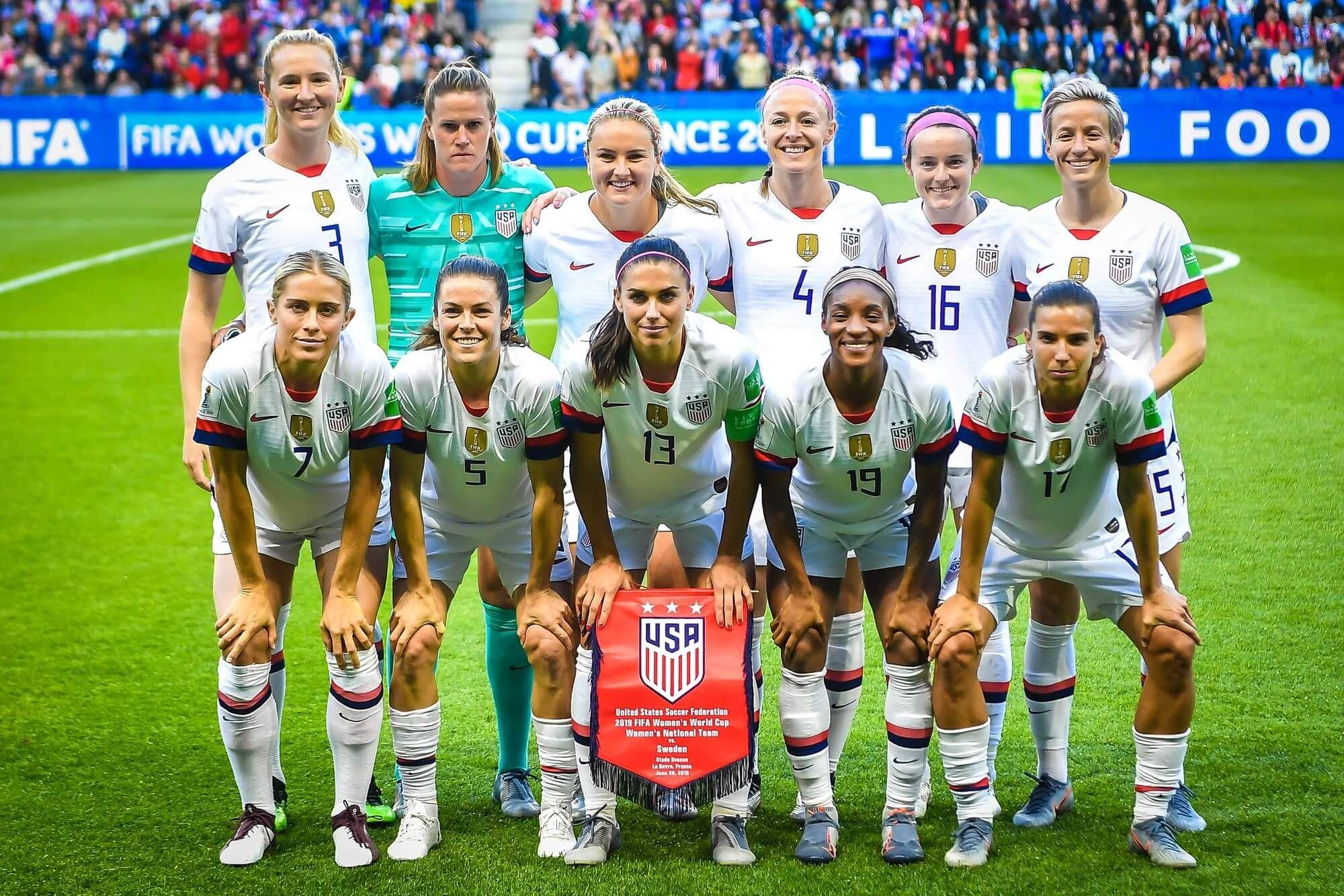 Alineación de la selección femenina de fútbol de Estados Unidos. Foto: Depositphotos