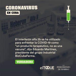 El interferón de producción cubana no es vacuna, sino un producto terapéutico